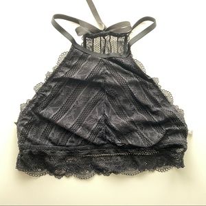 Aerie Black High Neck  Bralette